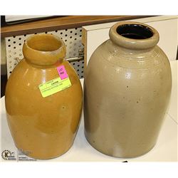 2 VINTAGE POTTERY JARS