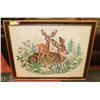 Image 1 : DEER CROSS STITCH PICTURE 27 X 23