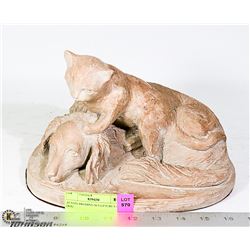 AUSTIN PRODING SCULPTURE CAT & DOG