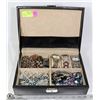 Image 1 : LEATHER JEWELLERY BOX WITH CONTENTS
