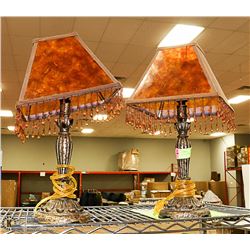 PAIR OF 19 INCH TALL BEDSIDE LAMPS