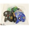Image 1 : 3 X NINTENDO CONTROLERS / RUMBLE / MEMORY CARD