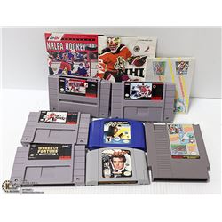 LOT OF 7 NINTENDO GAMES W/ BOOKLETS