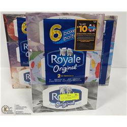LOT OF 3 6PK ROYALE ORIGINAL 2PLY FACIAL TISSUES