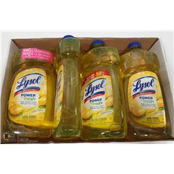 LOT OF 4 LYSOL LEMON 1.2L MULTI-SURFACE CLEANER