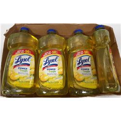 LOT OF 4 LYSOL LEMON 1.2L MULTI-SURFACE CLEANER