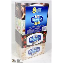 PACK WITH 8BOXES ROYALE 3-PLY FACIAL TISSUES