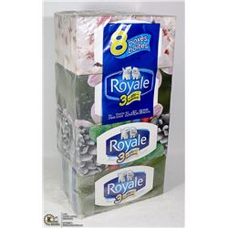 PACK WITH 8BOXES ROYALE 3-PLY FACIAL TISSUES