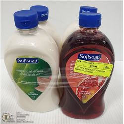 LOT OF 4 ASSORTED SOFTSOAP 828ML HAND SOAP