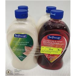 LOT OF 4 ASSORTED SOFTSOAP 828ML HAND SOAP