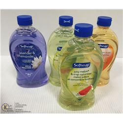 LOT OF 4 ASSORTED SOFTSOAP 828ML HAND SOAP