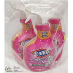 LOT OF 3 CLOROX KITCHEN CLEANER AND DISINFECTANT
