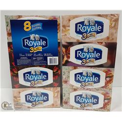 LOT OF 2 8PK ROYALE 3-PLY FACIAL TISSUES