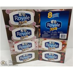 LOT OF 2 8PK ROYALE 3-PLY FACIAL TISSUES