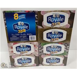 LOT OF 2 8PK ROYALE 3-PLY FACIAL TISSUES