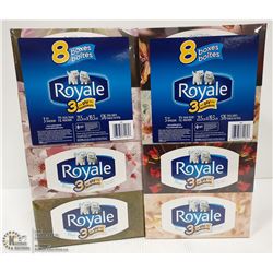 LOT OF 2 8PK ROYALE 3-PLY FACIAL TISSUES