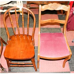 LOT OF 2  ASSORTED WOODEN CHAIRS