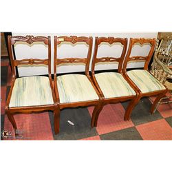 SET OF 4 WOODEN CHOIR CHAIRS