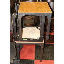 LOT OF 3 METAL AND WOOD END TABLES 18 X 18 X 19