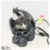 Image 1 : DRAGON ON SKULL FIGURINE WITH PLASA BALL, ELECTRIC