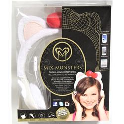 NEW MIX MONSTERS PLUSHY ANIMAL HEADPHONES W/ MIC
