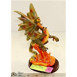 FIRE DRAGON FIGURINE, APPROX 8" TALL