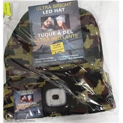NEW ULTRA BRIGHT LED CAMO HAT W/ 4 LED HEAD LAMP