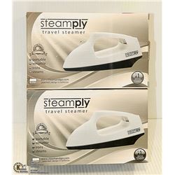 LOT OF 2 NEW STEAMPLY WHITE TRAVEL STEAMERS
