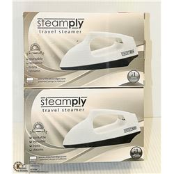 LOT OF 2 NEW STEAMPLY WHITE TRAVEL STEAMERS