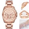 Image 5 : NEW MICHAEL KORS TRIPLE CHRONO ROSE GOLD MSRP $370