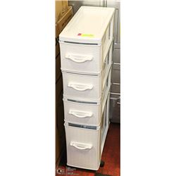 WHITE 4-DRAWER STORAGE CONTAINER ON