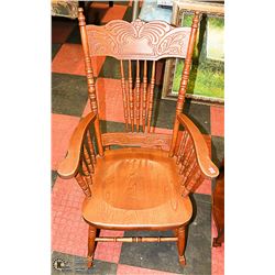 WOOD CARVED ROCKING CHAIR
