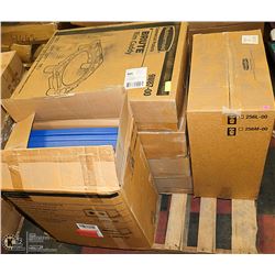 PALLET WITH 2 RUBBERMAID RECYLING TOP SOLD WITH