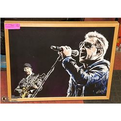 U2 FRAMED PICTURE 21"X17"