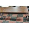 Image 1 : WOOD TABLE WITH METAL BASES 30H"X60W"X30L"