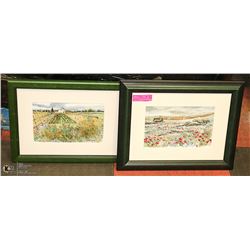 LOT OF 2 WATERCOLOR PICTURE BY WILLY WONG 19"X15"