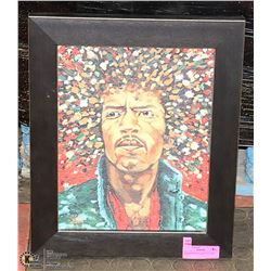 JIMI HENDRIX FRAMED PICTURE 14"X17"