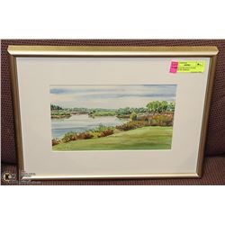 WATERCOLOR GOLFCOURSE PICTURE BY BERNES 17"X13"