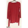 Image 1 : WOMEN'S BURGUNDY SIZE LARGE LONG SLEEVE WRAP