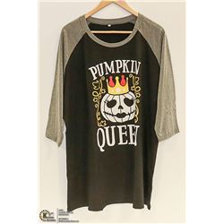 LADYS BLACK AND GREY PUMPKIN QUEEN LONG SLEEVE