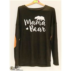 BLACK SIZE L LADYS MAMA BEAR LONG SLEEVE SHIRT