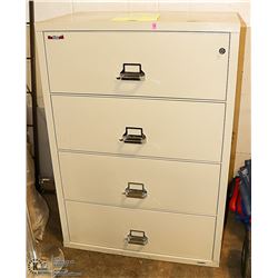 FIRE KING 4 DRAWER FIRE PROOF CABINET NO KEY