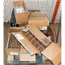 UNCLAIMED PALLET OF MOSTLY NEW BEER AND WINE GLASS
