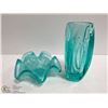 Image 1 : BOX OF TEAL ART GLASS PIECES
