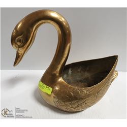 SOLID BRASS SWAN DECOR/PLANTER