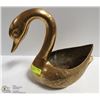 Image 1 : SOLID BRASS SWAN DECOR/PLANTER