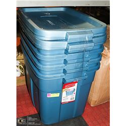 SET OF 4 RUBBERMAID ROUGHNECK STORAGE