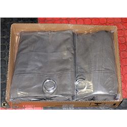 LOT OF 2 BLACKOUT CHARCOAL CURTAINS