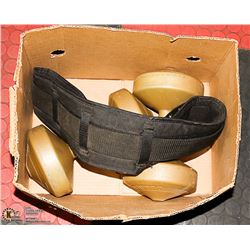 BOX WITH 2 X 10 LBS. NYLON DUMBBELLS &