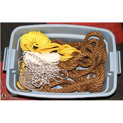 BLUE TOTE WITH HEAVY DUTY ROPE AND